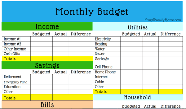 Plan your budget with this free one page monthly budget planning sheet. 