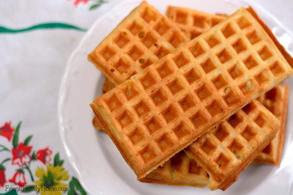 Make your own waffles at home. All you need is a waffle iron and this recipe.