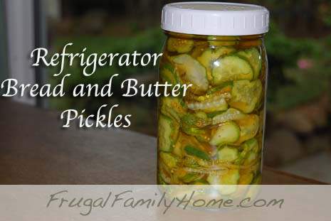 Refrigerator Bread And Butter Pickles