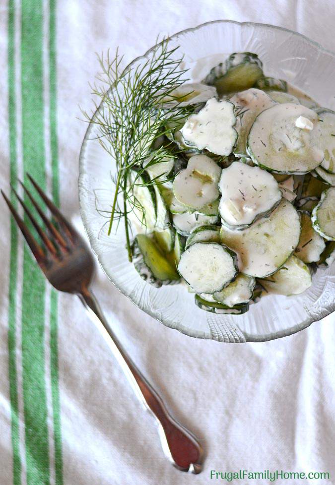 I love to have a creamy and cool salad in the summer. What could be cooler than a simple and easy cucumber salad? This is the best cucumber salad recipe. It contains simple ingredients and is really easy to make too. The sour cream in this recipe makes a creamy cucumber salad that you can’t resist. This recipe is our favorite, tried, and true recipe for cucumber salad.