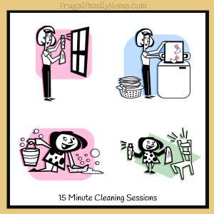15 minute cleaning session, 31 days of homemaking