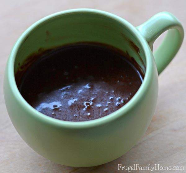 Dairy free brownie in a mug recipe. 