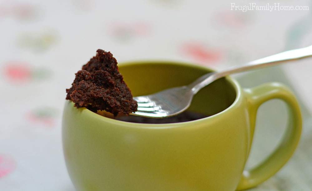 Easy to make microwave brownie in a mug recipe. 
