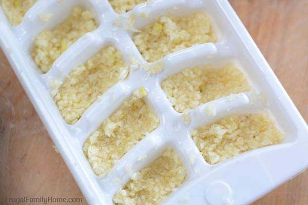 Make your own minced garlic cubes for the freezer. You won’t have to peel and chop one clove or garlic for a recipe, you’ll have it ready and waiting in the freezer. 