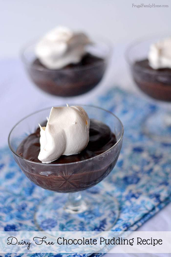 4 Weeks of Frugal Recipe Day 17…Dairy Free Chocolate Pudding