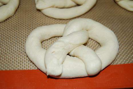 Upclose pretzel before baking