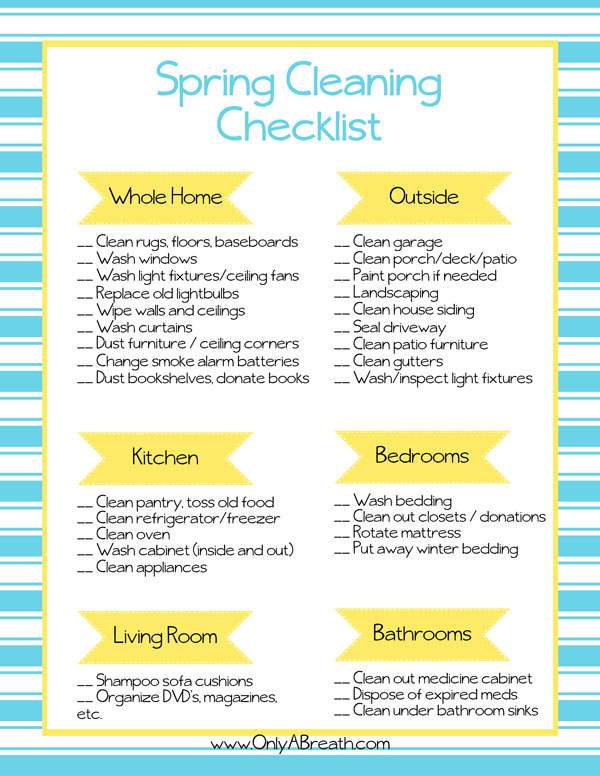 Free Printable Spring Cleaning Checklist Frugal Family Home