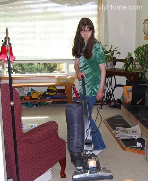 Daughter Vacuuming