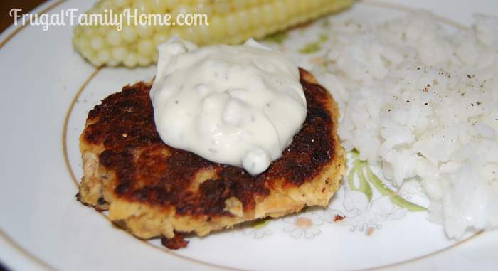 Tartar Sauce on Salmon Patty