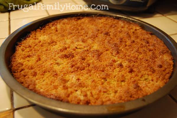 Rhubarb Crisp after Baking