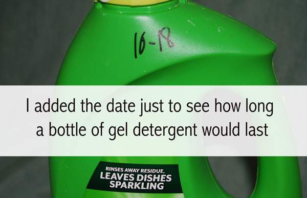 Date on detergent bottle