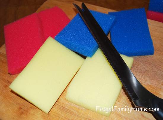 Sponges cut widthwise