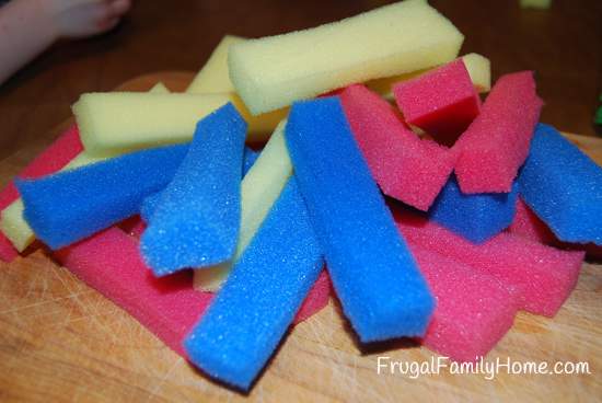Sponges cut into strips