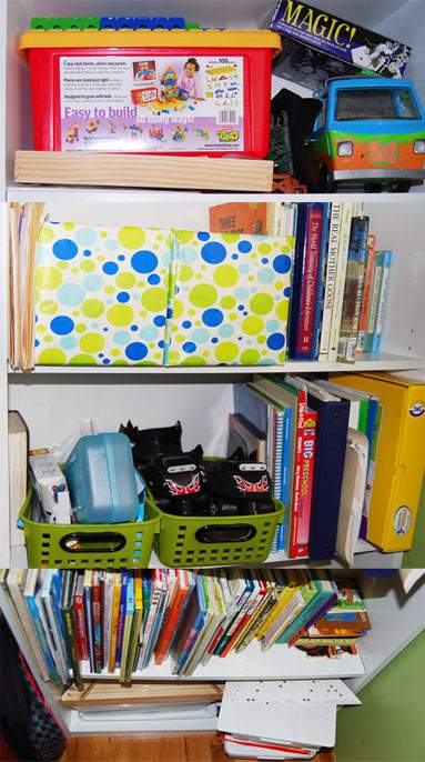 Son's Bookshelf After