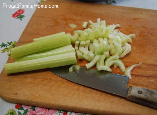 chopping celery