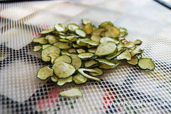 Zucchini slices dried