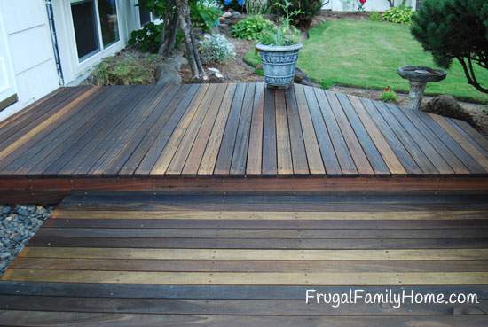 Most of the deck resealed