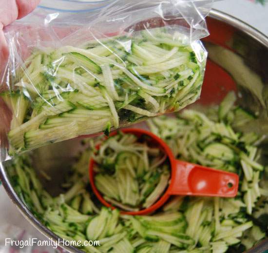 Packing Zucchini for Freezer