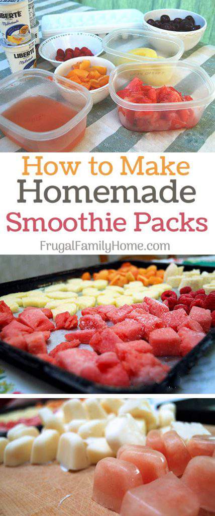 Homemade smoothie packs, a simple easy way to make smoothies any time of the day.
