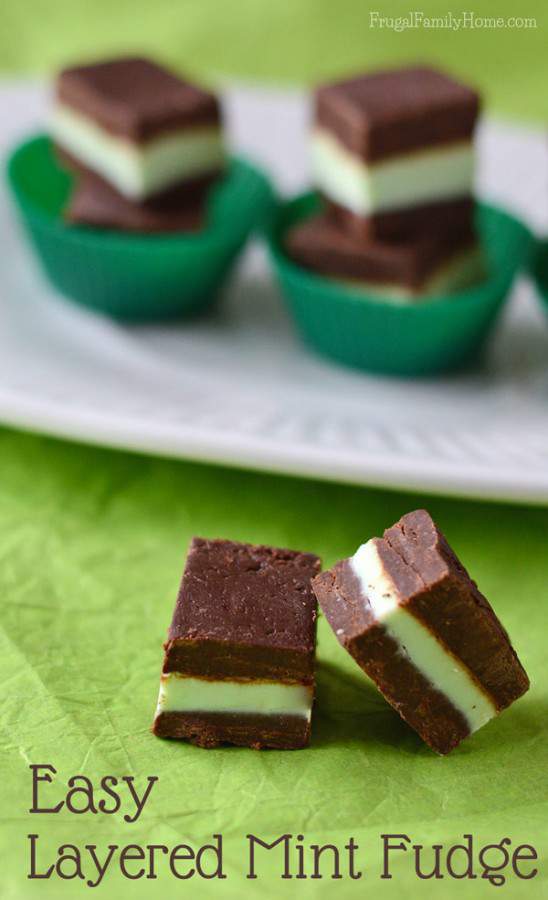 Easy and Delicious Chocolate Mint Layered Fudge Frugal Family Home