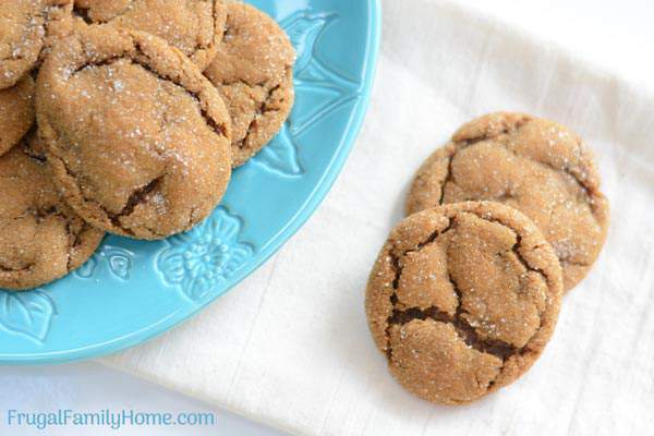 Soft baked gingersnap cookies from scratch. Make these soft and delicious gingersnap cookies to enjoy for dessert, pack into your kid's lunches, or give as a gift. They are easy to make and you can freeze the dough until later too.