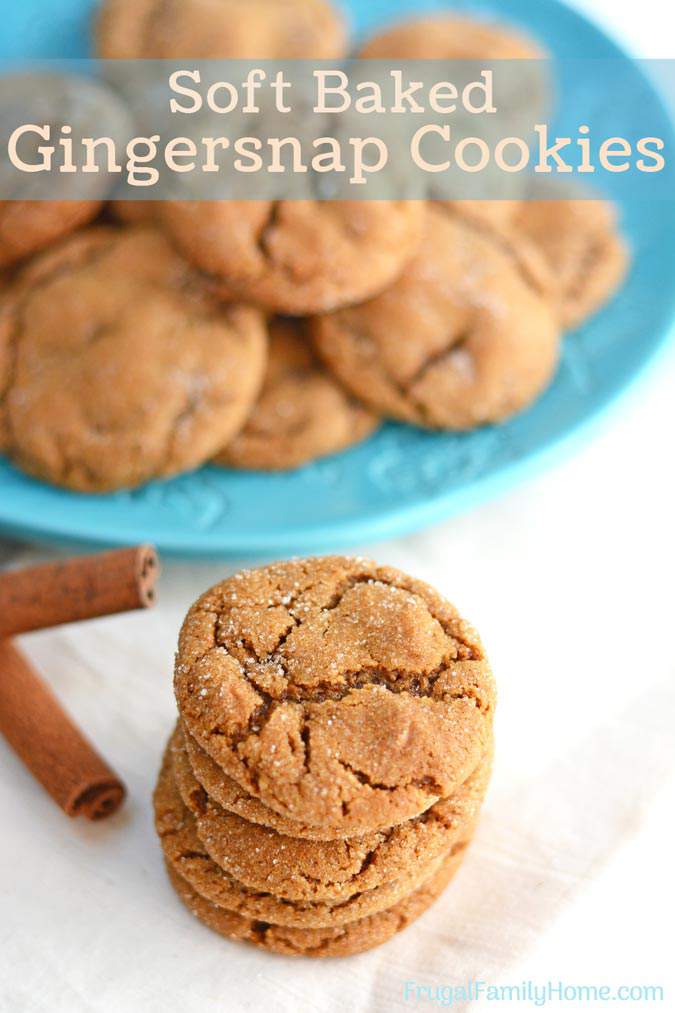 Soft baked gingersnap cookies from scratch. Make these soft and delicious gingersnap cookies to enjoy for dessert, pack into your kid's lunches, or give as a gift. They are easy to make and you can freeze the dough until later too.