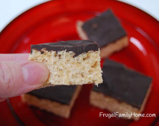 Chocolate Covered Peanut Butter Rice Krispie Treats