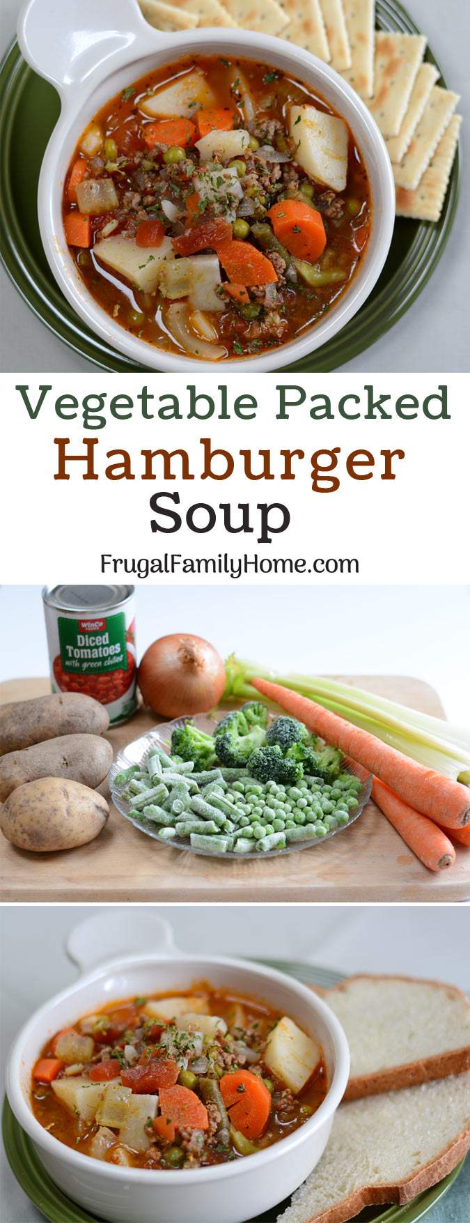 An easy and hearty hamburger soup that's easy to make and frugal too.