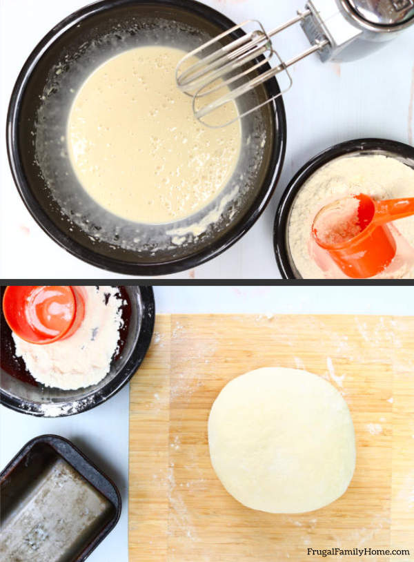 Mixing step and kneading step for homemade bread