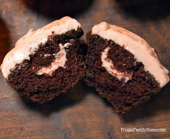 Chocolate Cupcakes with Strawberry Frosting