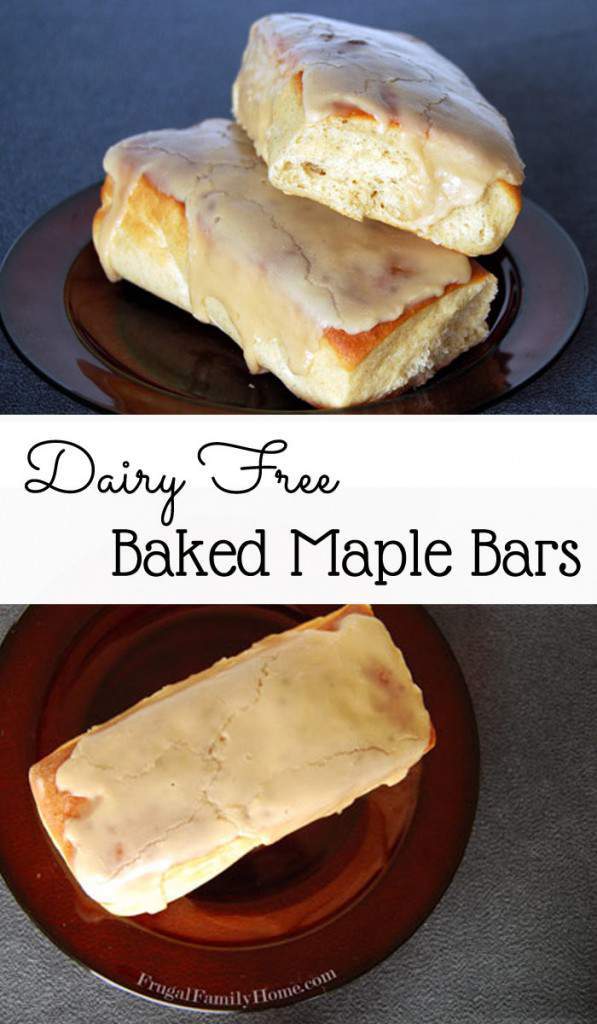 Yummy Baked Maple Bars recipe. They're baked instead of fried and there's even a dairy free option.