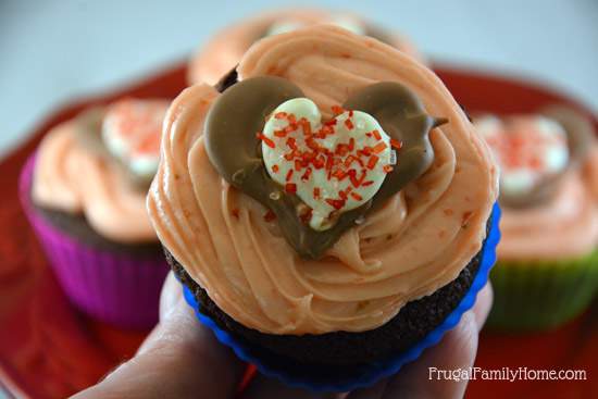 Chocolate Cupcakes with Strawberry Cream Frosting