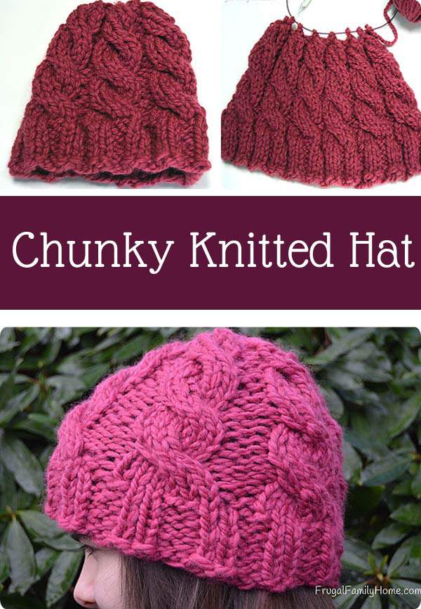 Chunky Knit Hat ~ This cable knit hat pattern is perfect for to learn how to do cables. It's quick to make with bulky yarn and fits really well. It would make a wonderful Christmas gift too.