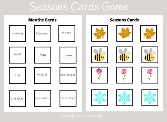 seasons chart with months