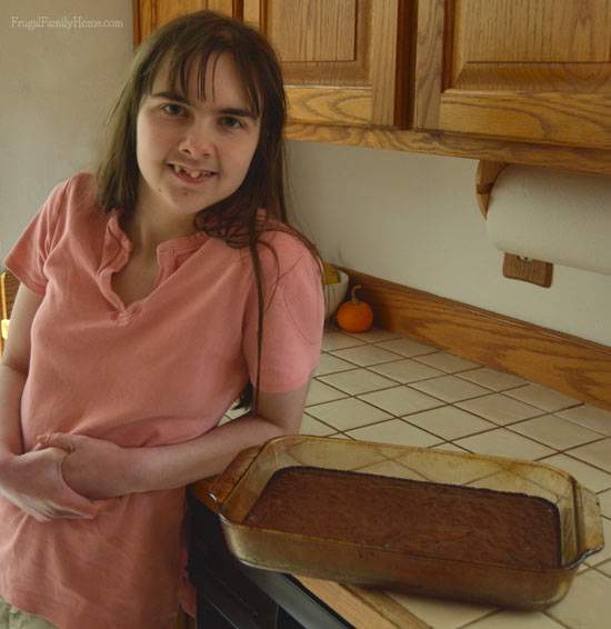 Baked brownies with my daughter