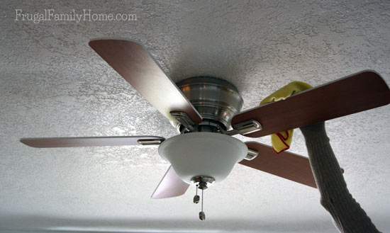 Cleaning the ceiling fans is quite a dusty job.