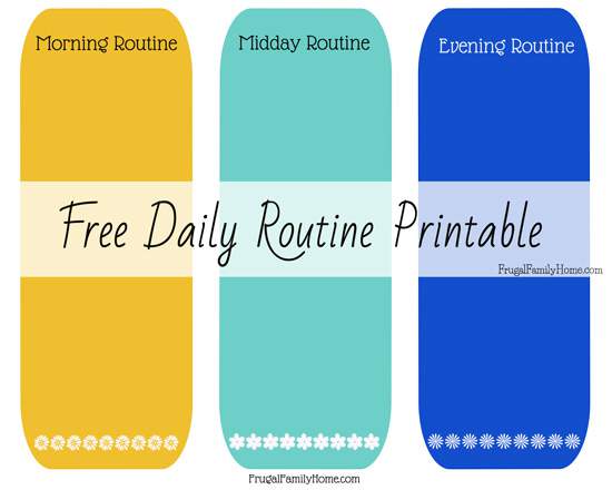 Free Daily Routine Printable Pack from Frugal Family Home