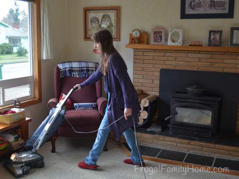 My daughter helped with the vacuuming