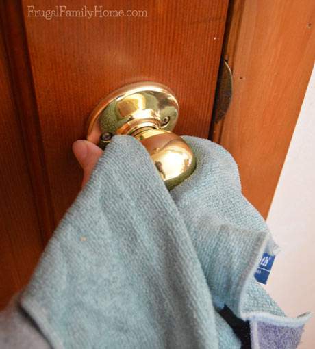 Make sure to wipe down your door handles to keep them clean. 
