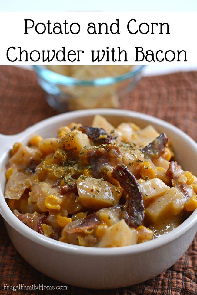 We love this recipe. I've been making this recipe for years. It's an easy slow cooker chowder recipe. It’s definitely a yummy comfort food we love to make. Plus it won’t break the bank and it has bacon too. What a great combination. 