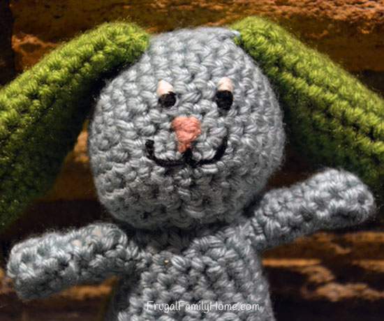 Crochet Bunny with an Embroidered  Face