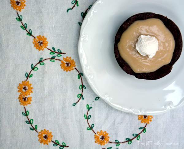 Chocolate Cookie Bowls with Butterscotch Pudding