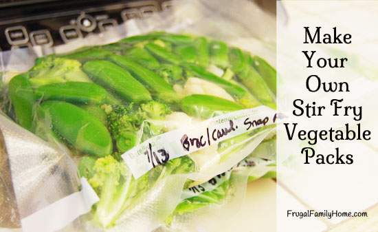 Make Your Own Vegetables Stir Fry Packages, freezer cooking. 