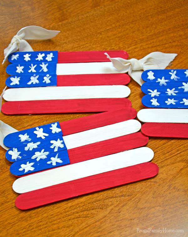 Popsicle Stick Flag Craft - Frugal Fun For Boys and Girls