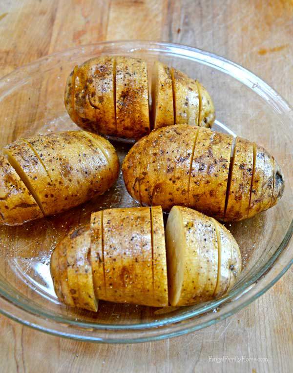 Easy microwave hasselback potatoes