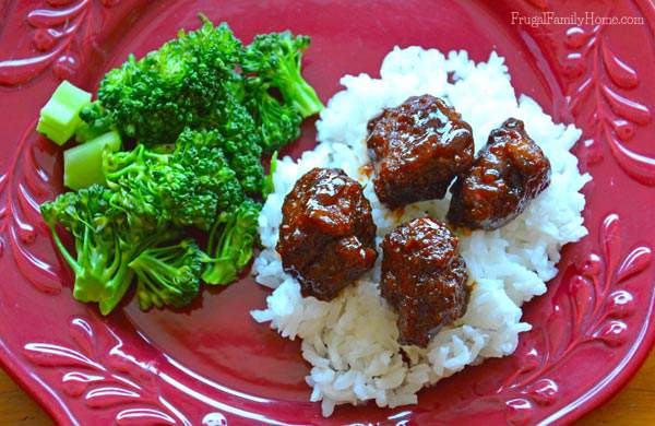 Easy to make meatballs with the great flavor of hoisin sauce, Frugal Family Home