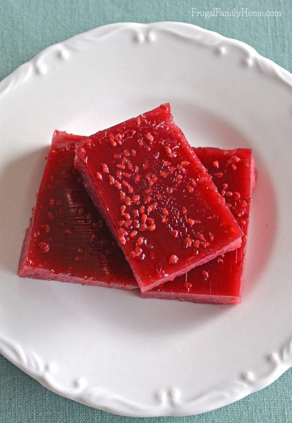 Berry goodness blended into a refreshing gelatin square, Frugal Family Home