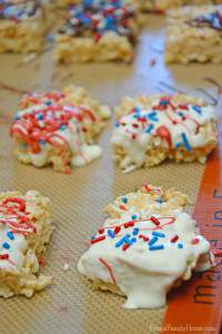 Fire Cracker Rice Crispy Treats | Frugal Family Home