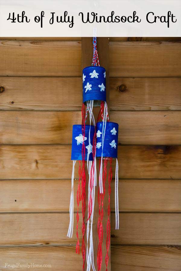 a kids craft for making 4th of July windsocks, Frugal Family Home