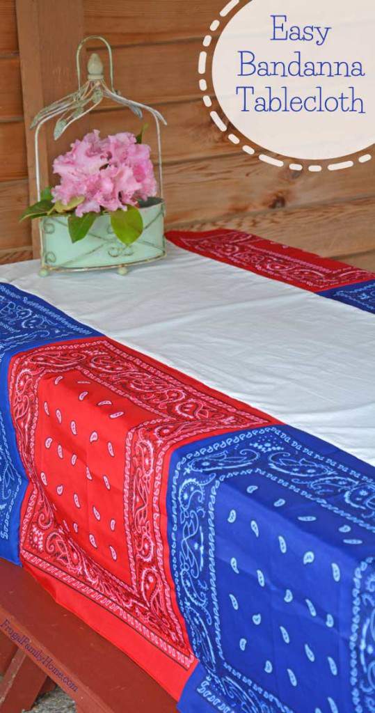Easy Bandanna Tablecloth Frugal Family Home